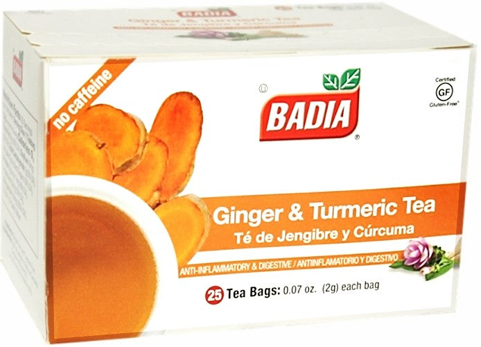 Badia Ginger Turmeric Tea 25 Bags | Herbal Tea – CubanFoodMarket