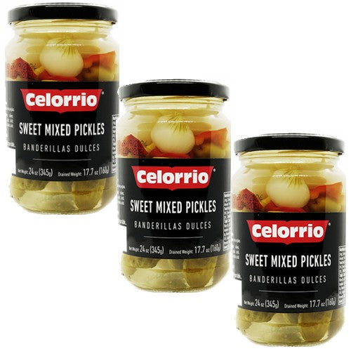 Pickle Rio Celorrio Sweet Mixed Pickles 10.5 oz Pack of 3 – CubanFoodMarket