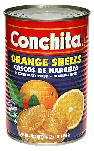 Conchita Orange Shells in syrup.  16 oz