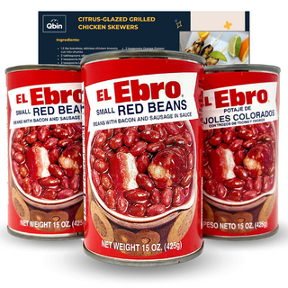 El Ebro Small Red Beans Potage with bacon and sausage, three 15oz cans