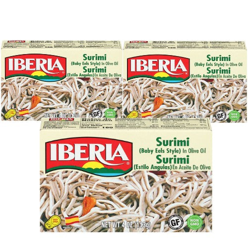 Iberia Baby Eels In Olive Oil 4 oz Pack of 3