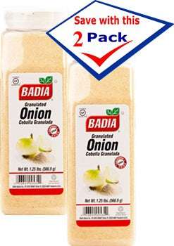 Badia Onion Granulated 1.25 lb Pack of 2 - Seasonings & Spices by Badia