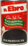 El Ebro Black Bean Soup.  Cuban style. 15 oz