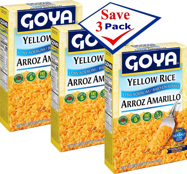 Goya Yellow Rice Low Sodium 7oz Pack Of 3 CUBANFOODMARKET COM