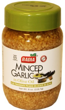 Badia minced garlic in olive oil. 8. oz.: CUBANFOODMARKET.COM