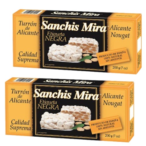 Turron de Alicante by Sanchis Mira 7 oz. Imported from Spain Pack of 2