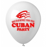 "Welcome to my Cuban party. 11"" White