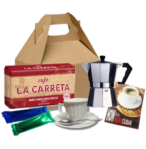 Cuban Coffee Starter Kit | Cafecito 6 Cups Moka Pot Set | Cafetera Cubana  Stovetop Espresso Maker Set | Anti-Splash Valve Included