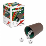 Clasic Cubilete Cup with 5 Cubilete Dice. Imported from Spain
