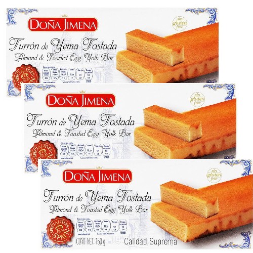 Doña Jimena Turron Yema Tostada 5.3 oz Toasted Egg Yolk Bar Pack of 3