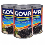 Goya Black Beans Seasoned  Low Sodium  15.5 oz Pack of 3