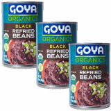 Goya Organics Black Refried Beans 16 oz Pack 3