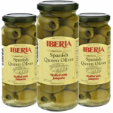 Iberia Spanish Queen Olives Stuffed with Jalapeño 7 oz Pack of 3