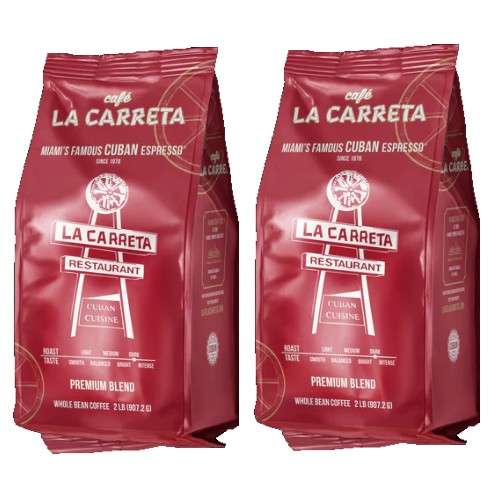 Cafe La Carreta Whole Beans 2 lbs Pack of 2