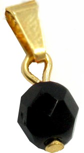 "Azabache Pendant. 14 K Gold Filled -3/8"" Long-"