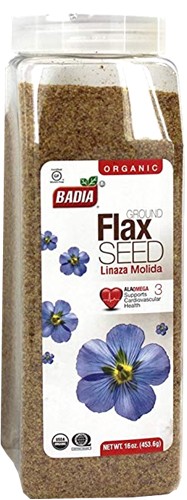 BADIA - Flax Seed Ground (ORGANIC) 16 oz (2 PACK) - Semilla de Linaza Molida