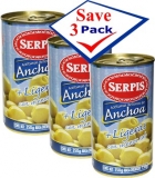 Serpis LOW SALT Olives Filled with Anchovies 12.34 oz Pack of 3