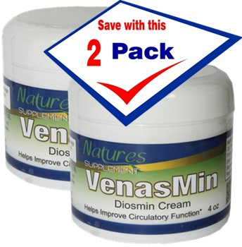 Venasmin Diosmin Cream - Helps Circulatory 4 Oz Pack of 2