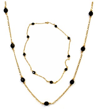 "Azabache necklace. Gold filled 18"" long"