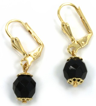 Azabache earring set. Gold filled 14 k