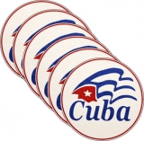 "Cuba Flag Coaster Set 4"""